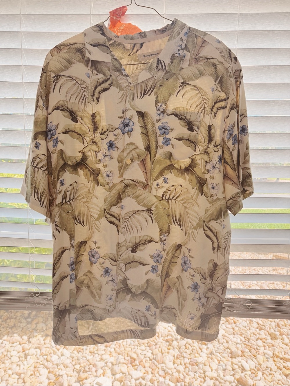 Tommy Bahama, Tropical Print Button-Down Shirt with Green Leaves